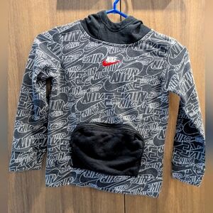 Nike Kids Vintage Rare Black and Gray Logo Hoodie